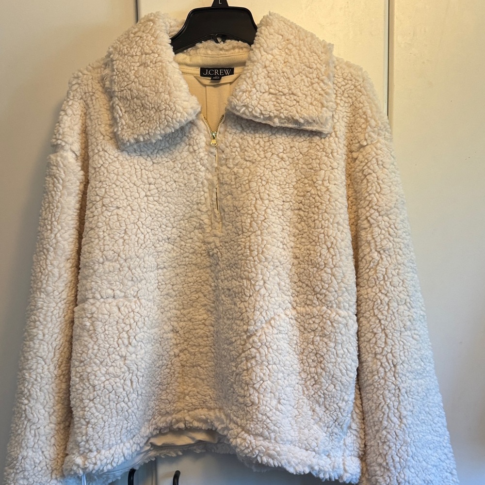 J. Crew Women's Off-White Teddy Jacket